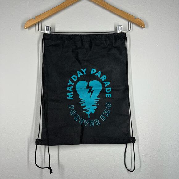 Mayday Parade 2019 “Forever Emo” Drawstring Bag/Backpack - Black & Blue - Picture 1 of 3